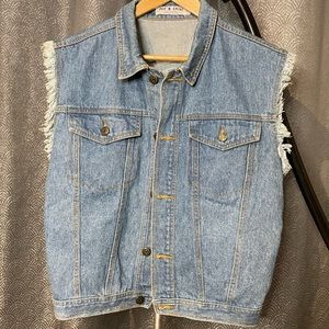 Vintage Cut Off Denim Vest - Jean Jacket Vest